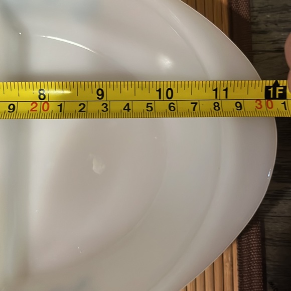 Glasbake USA Vintage Glasbake Divided Casserole with Green Pattern. - Picture 6 of 7